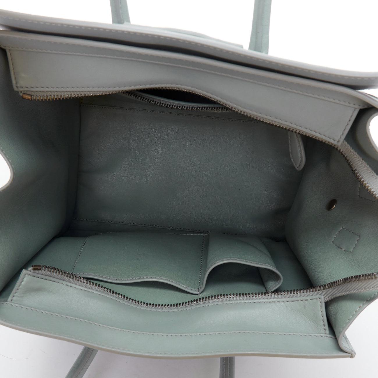 OLD CELINE Luggage Medium pastel blue leather tote bag For Sale 4