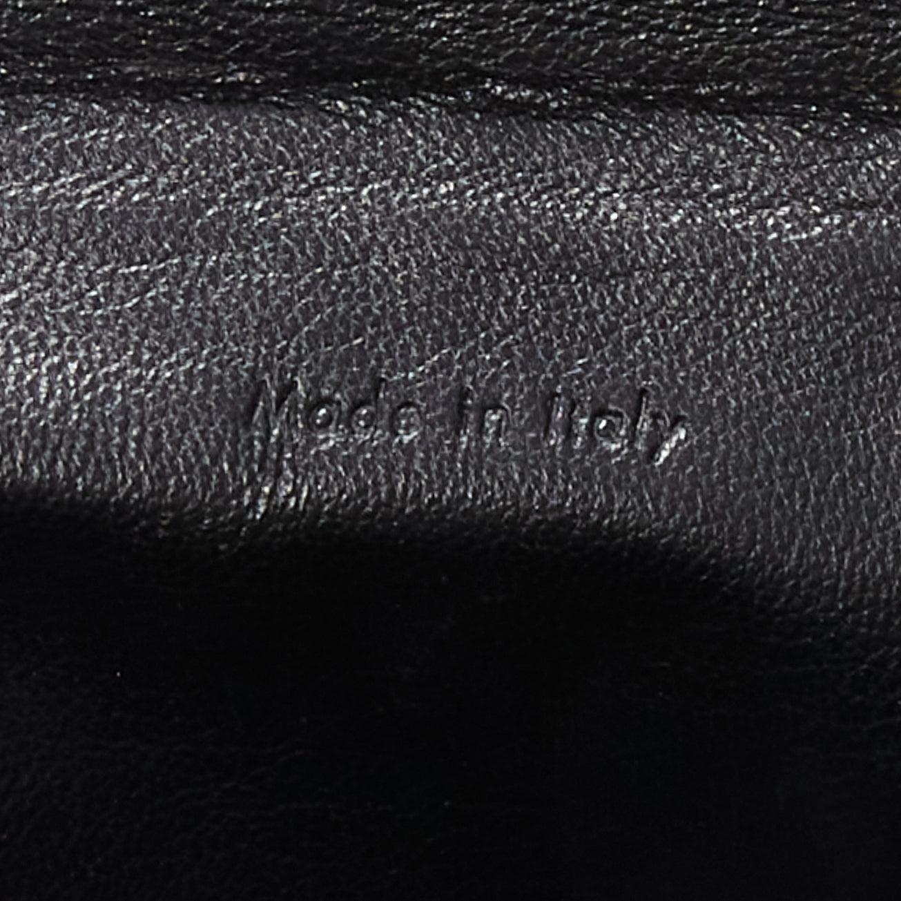 OLD CELINE Mustang Vintage Car print black leather gold foil wristlet clutch bag For Sale 5