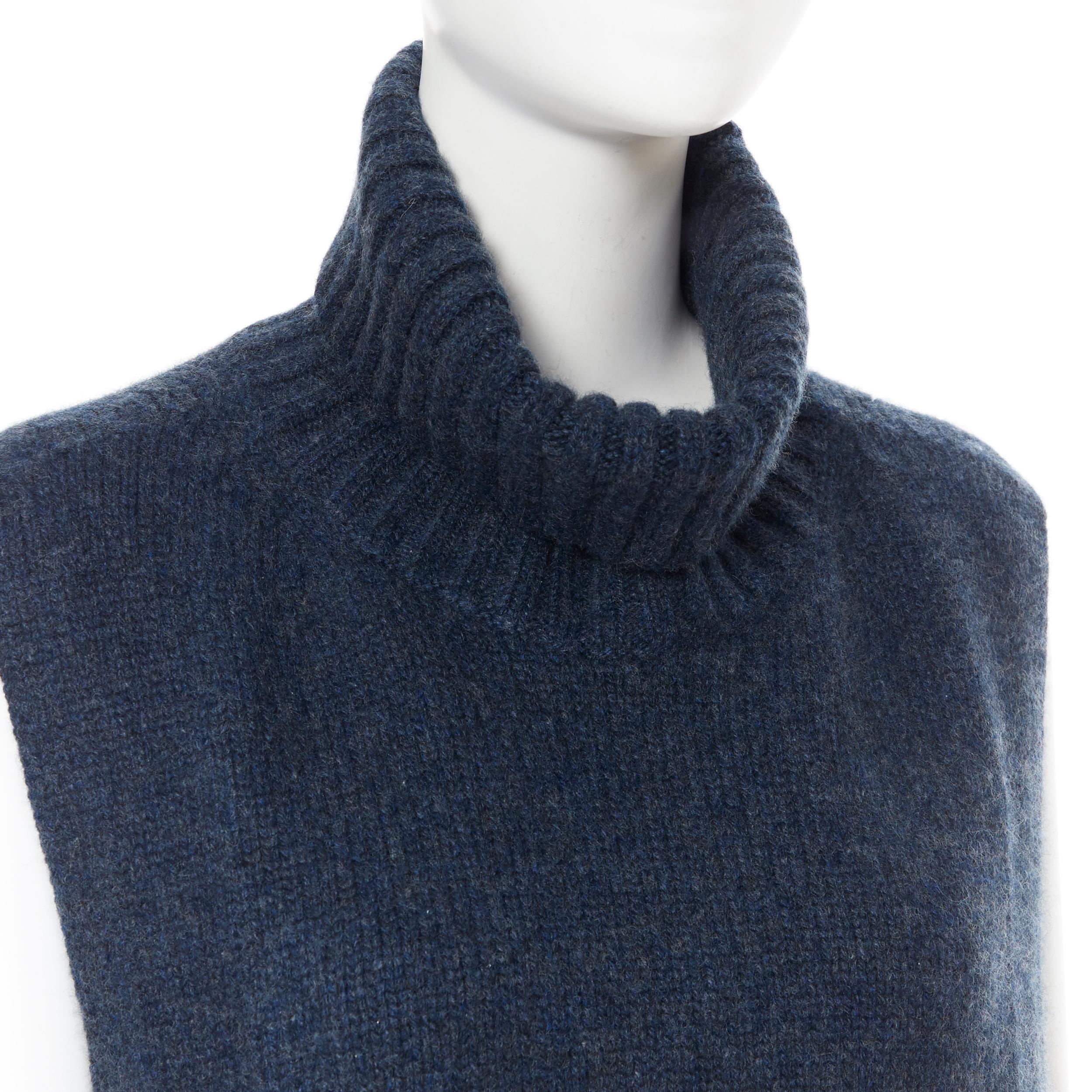 OLD CELINE PHOEBE PHILO 100% cashmere  blue turtleneck dickie scarf neckwarmer In Excellent Condition In Hong Kong, NT