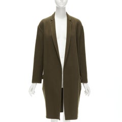 OLD CELINE Phoebe Philo 100% cashmere dark green unlined oversized coat FR34 XS