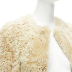 OLD CELINE Phoebe Philo 100% lambskin shearling longline fur coat FR36 S