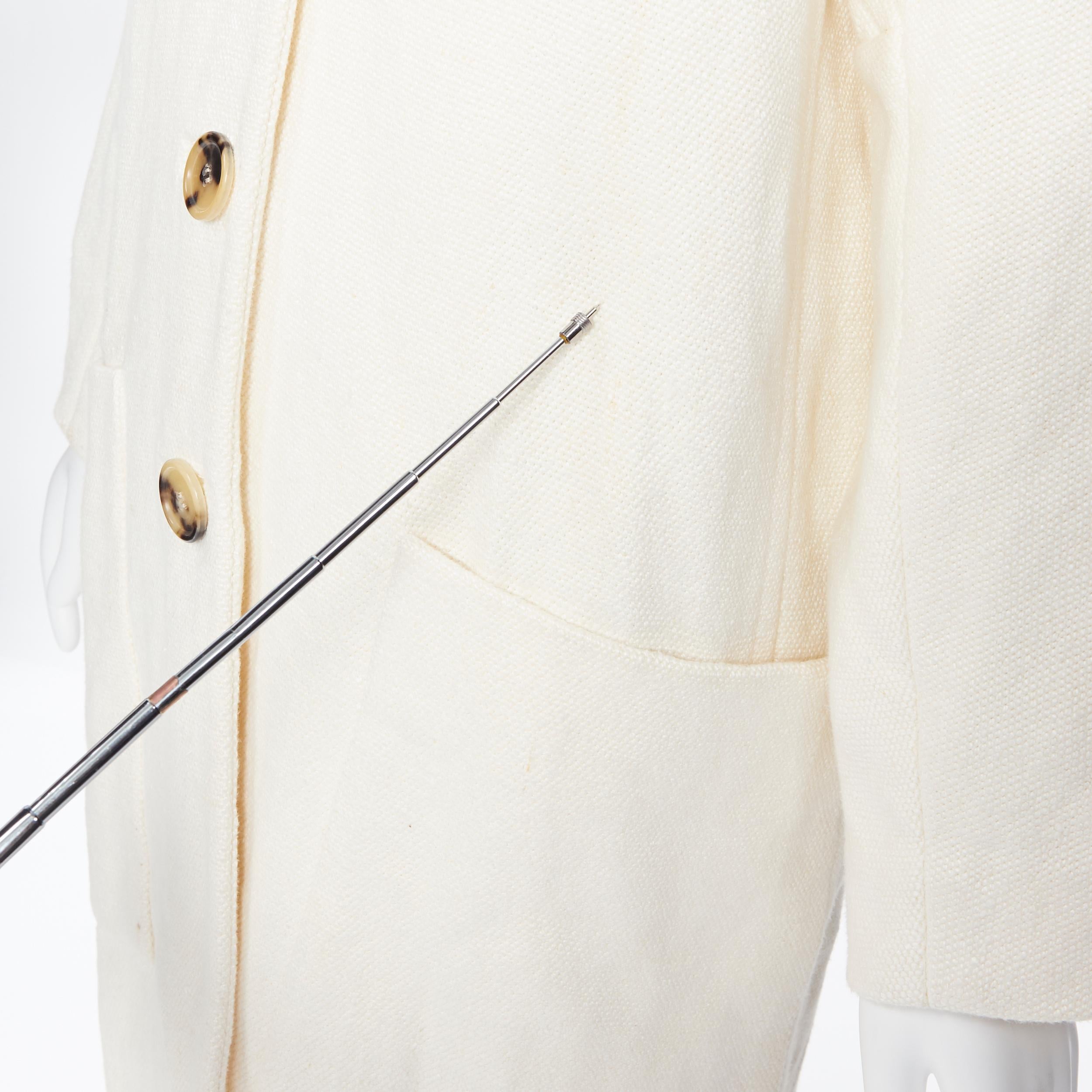 OLD CELINE PHOEBE PHILO 100% linen raw frayed hem beige cocoon coat jacket FR34 2