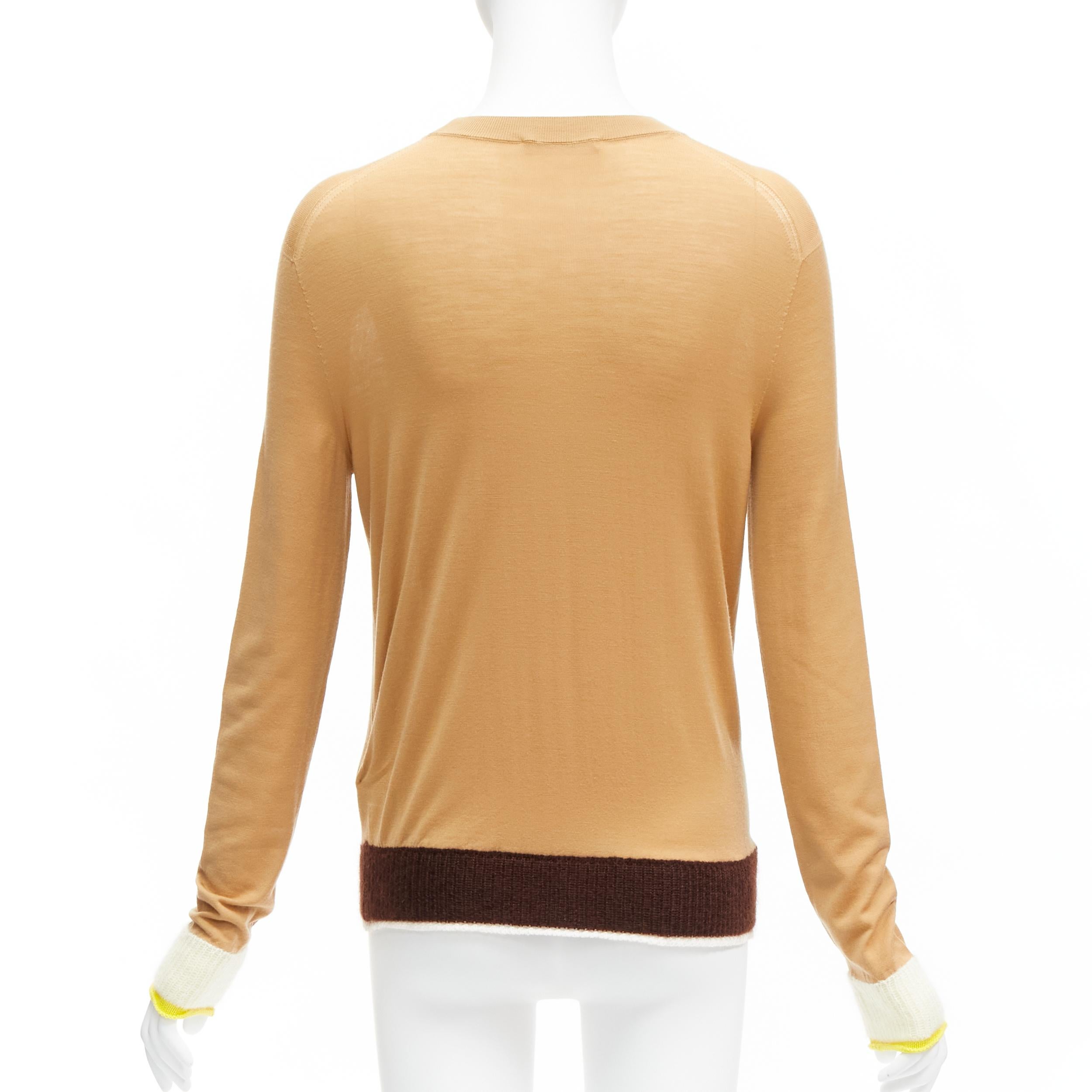 OLD CELINE Phoebe Philo Pull à manches contrastées en mohair 100 % laine avec logo Triomphe XS Pour femmes en vente