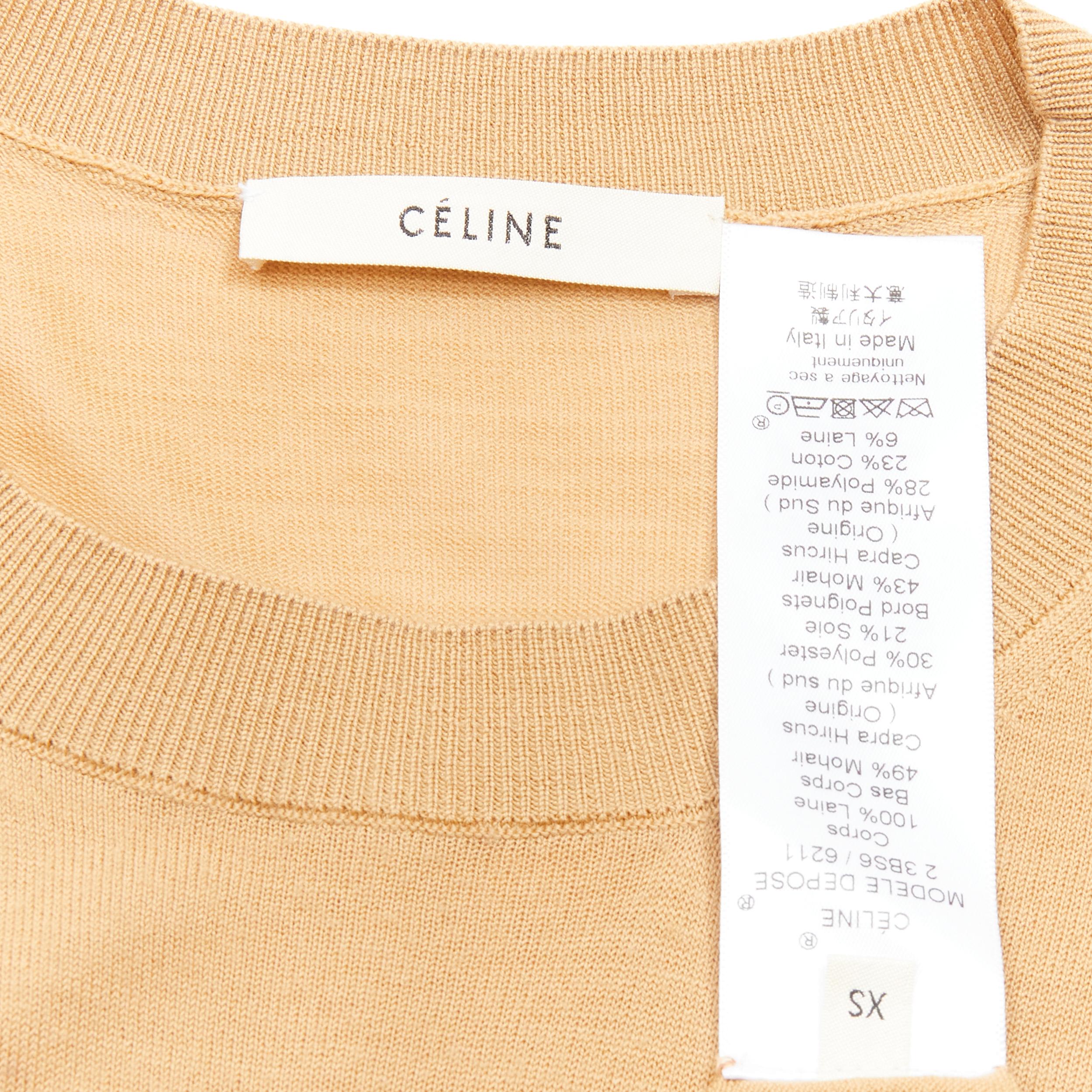 OLD CELINE Phoebe Philo Pull à manches contrastées en mohair 100 % laine avec logo Triomphe XS en vente 4