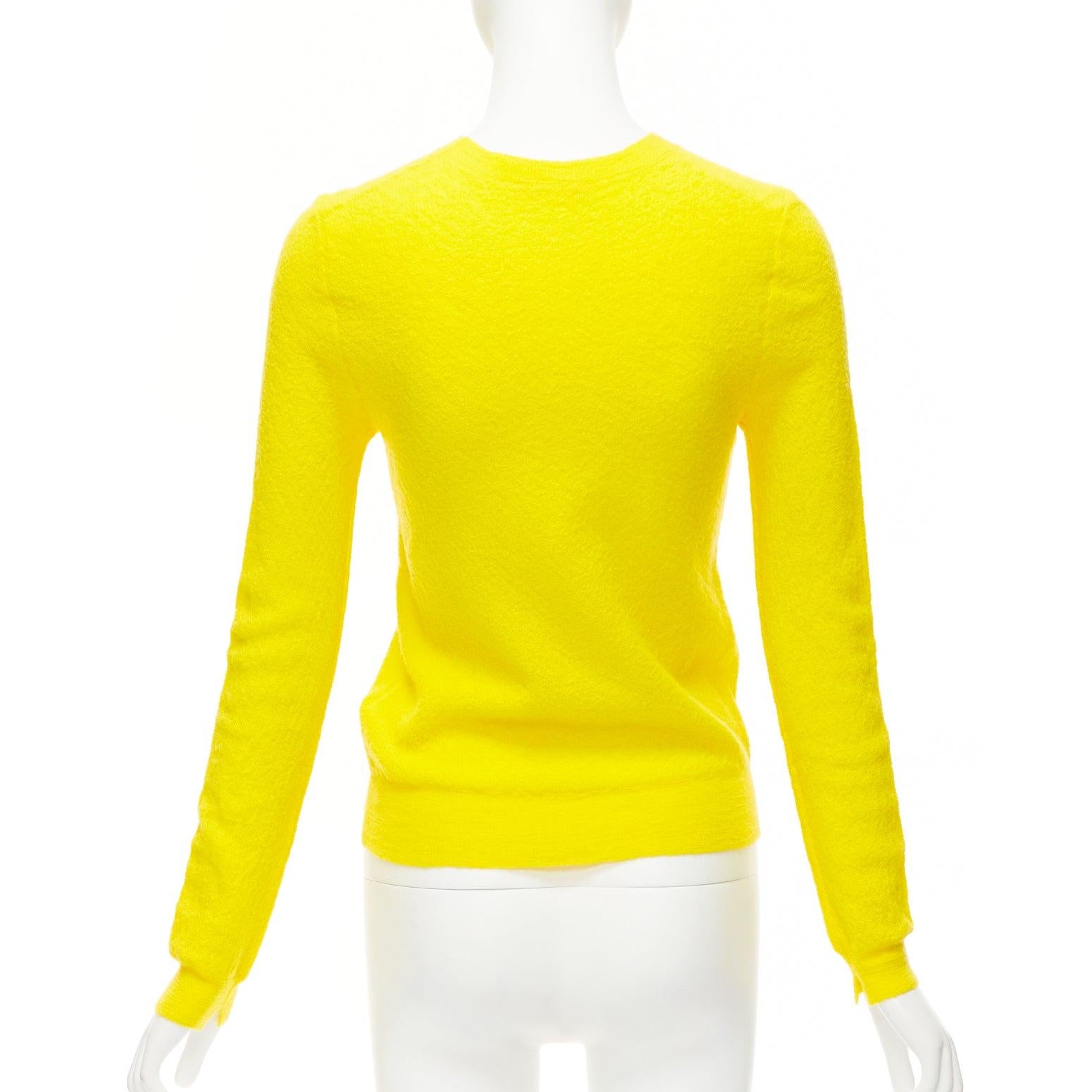 Women's OLD CELINE Phoebe Philo 100% wool sunshine yellow crew neck sweater S For Sale