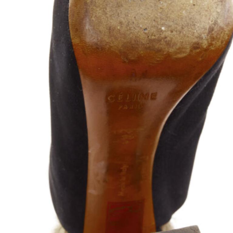 OLD CELINE Phoebe Philo 2010 Runway mules en daim noir et fourrure EU36 en vente 5