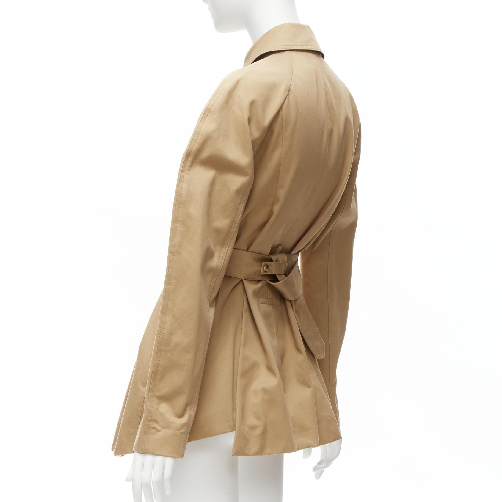 OLD CELINE Phoebe Philo 2011 lined bicolor cotton belted trench coat FR38 M 1