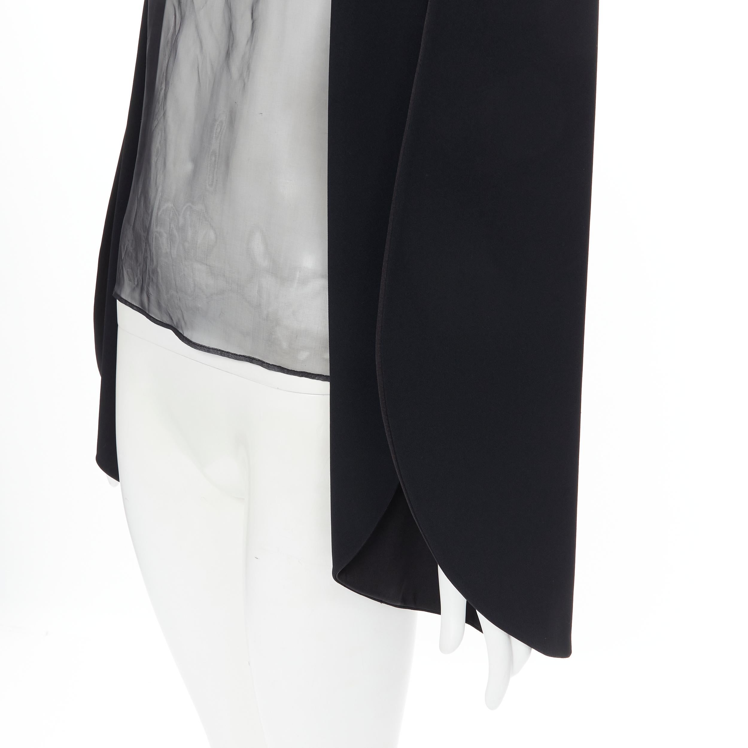 OLD CELINE Phoebe Philo 2011 Runway sheer front round cape sleeve FR36 S 3