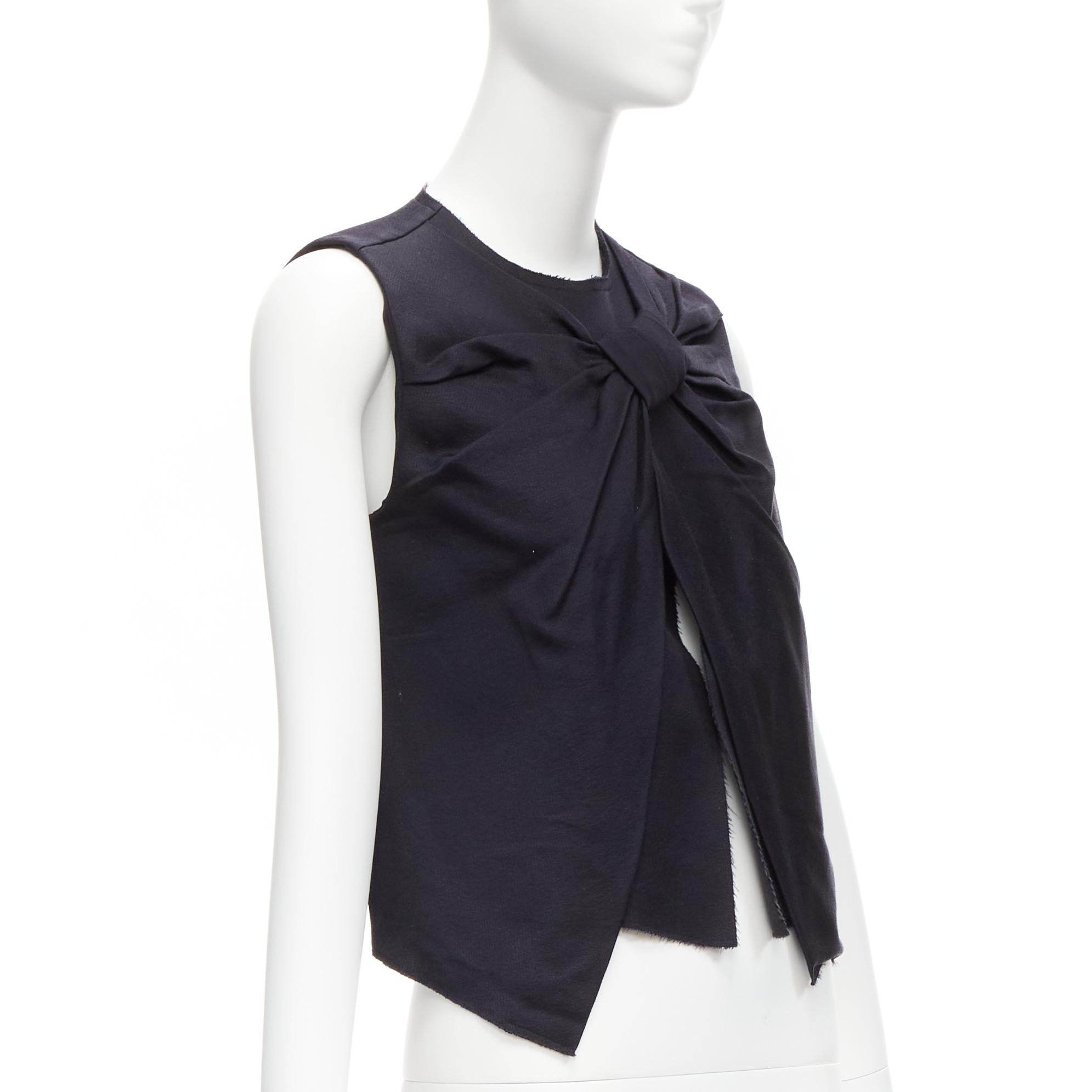 OLD CELINE Phoebe Philo 2013 back gathered bow draped crop top vest FR36 S In Excellent Condition In Hong Kong, NT