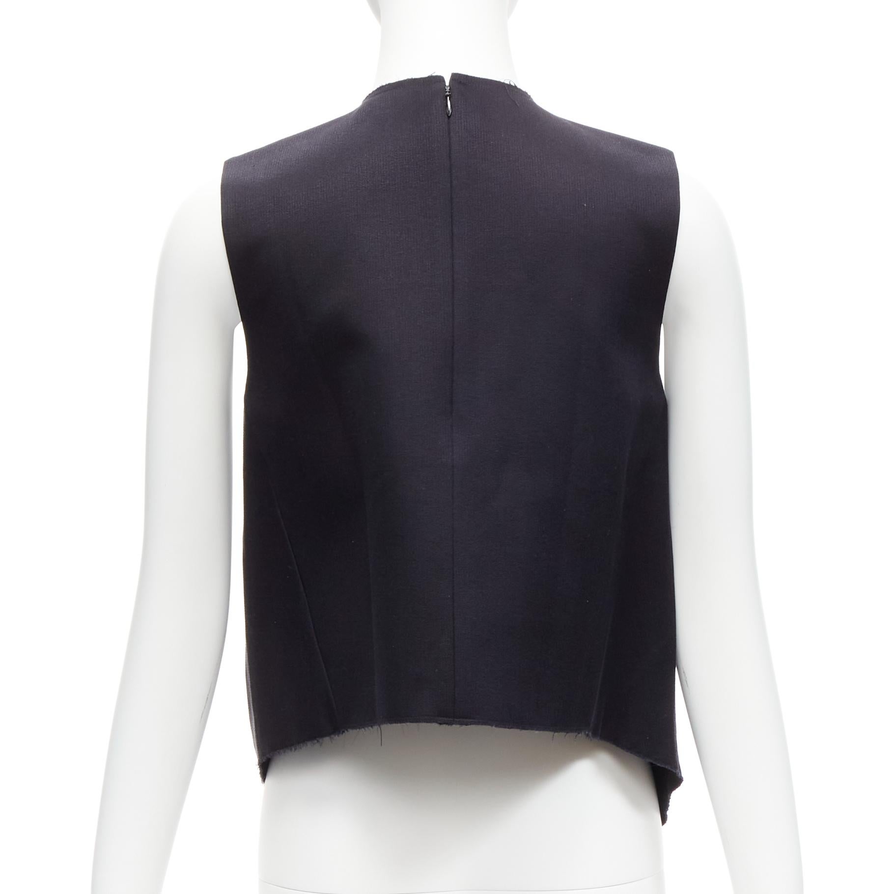 OLD CELINE Phoebe Philo 2013 back gathered bow draped crop top vest FR36 S 1