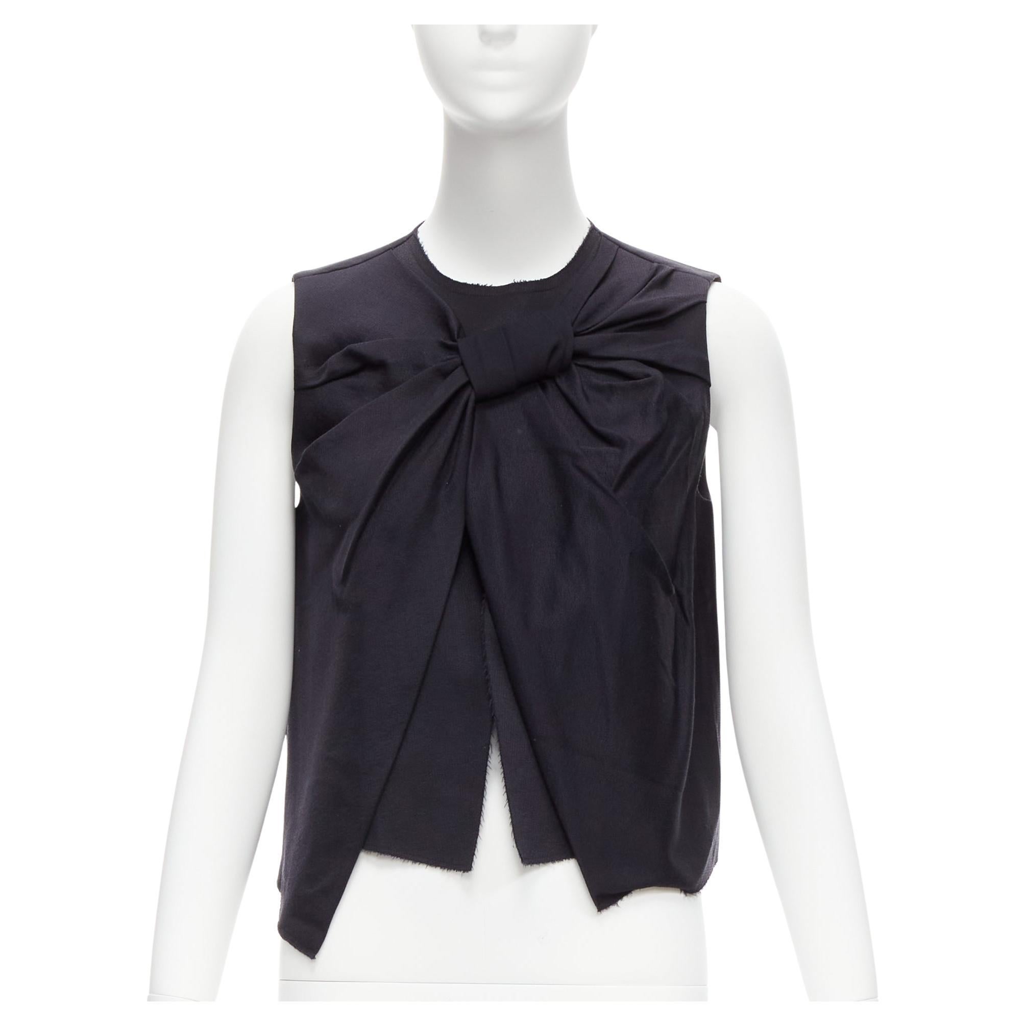 OLD CELINE Phoebe Philo 2013 back gathered bow draped crop top vest FR36 S