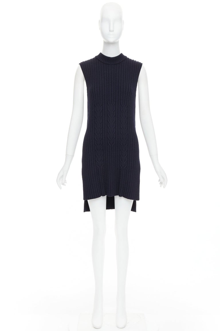 cable knit vest dress Womens Oversized Sweater Vest Dress V Neck Sleeveless Fall Trendy Casual Knit Cable Mini Dresses White XL