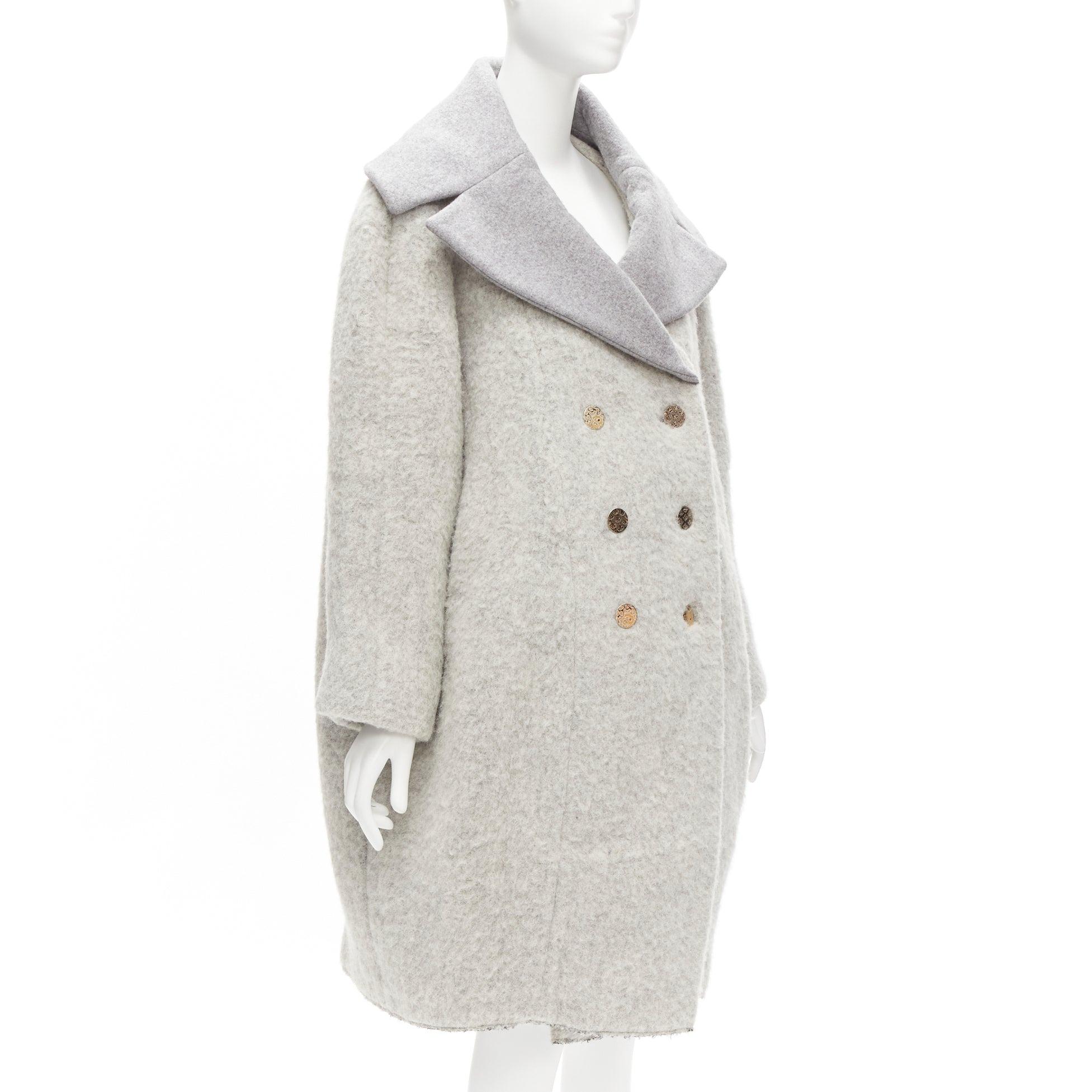 OLD CELINE Phoebe Philo 2013 Runway manteau cocon en laine alpaca grise FR38 M Excellent état - En vente à Hong Kong, NT
