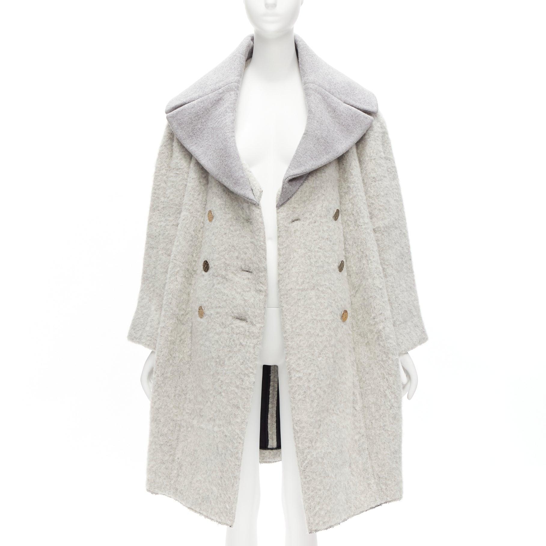 OLD CELINE Phoebe Philo 2013 Runway grey wool alpaca cocoon coat FR38 M In condizioni ottime in vendita a Hong Kong, NT