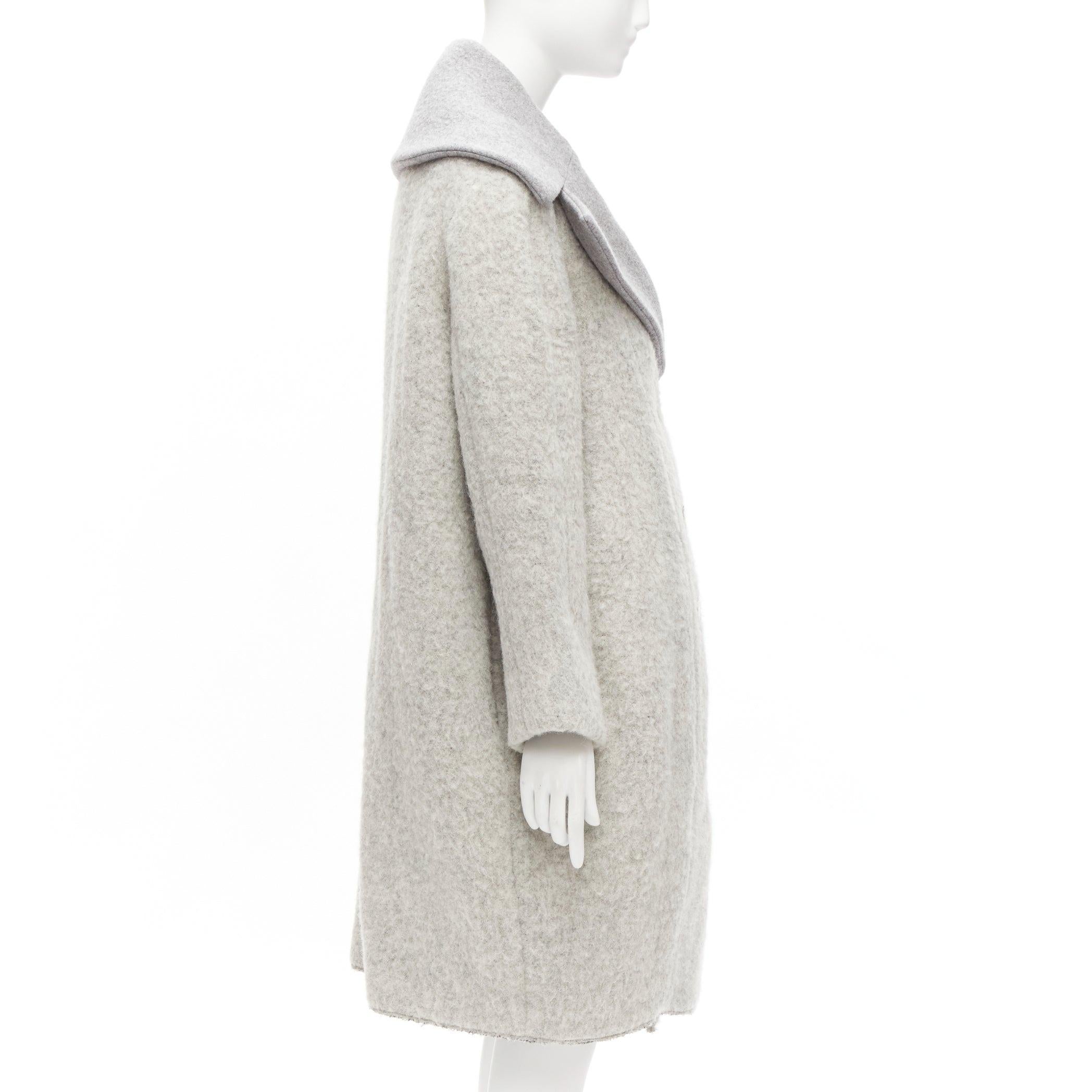 Women's OLD CELINE Phoebe Philo 2013 Runway grey wool alpaca cocoon coat FR38 M For Sale