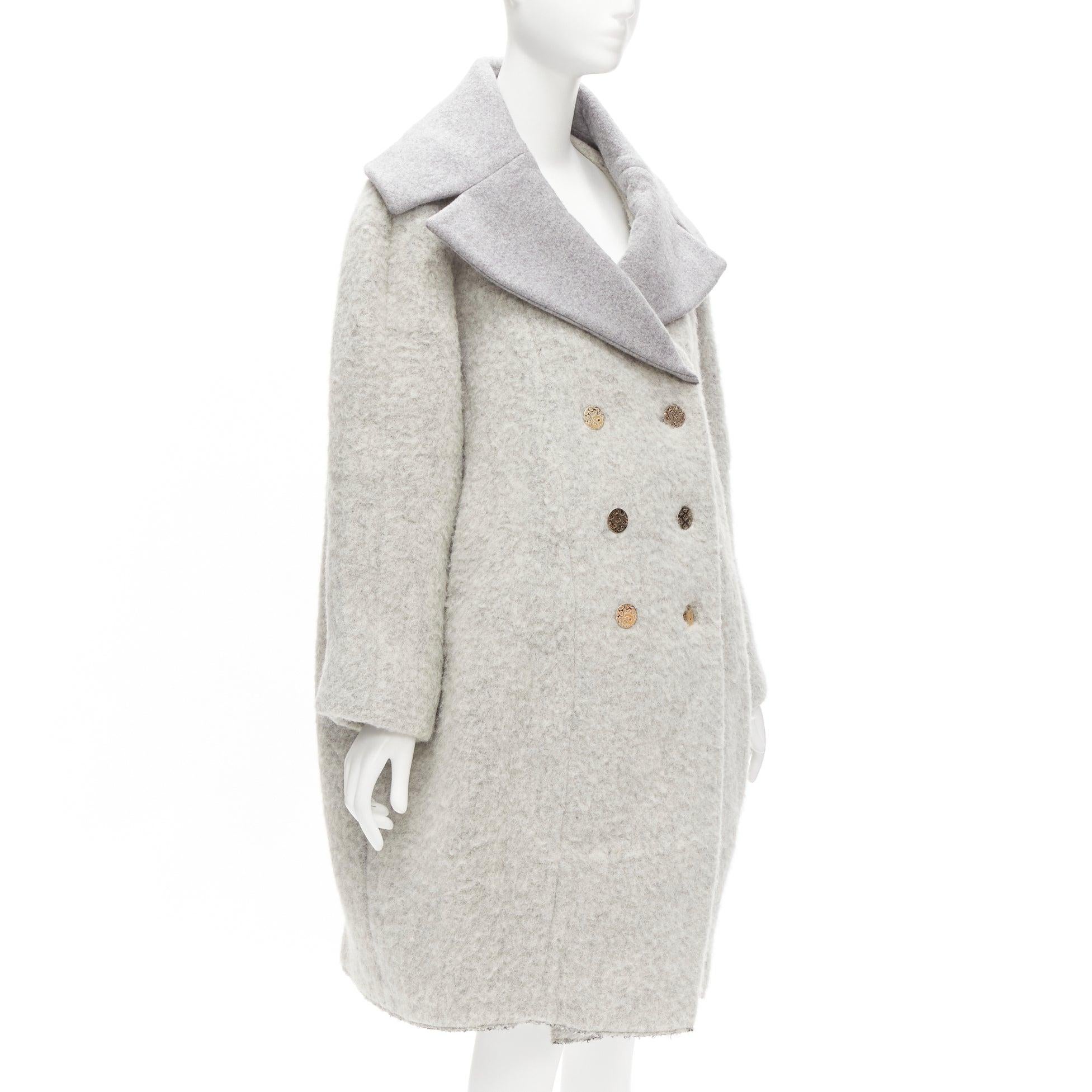 Donna OLD CELINE Phoebe Philo 2013 Runway grey wool alpaca cocoon coat FR38 M in vendita