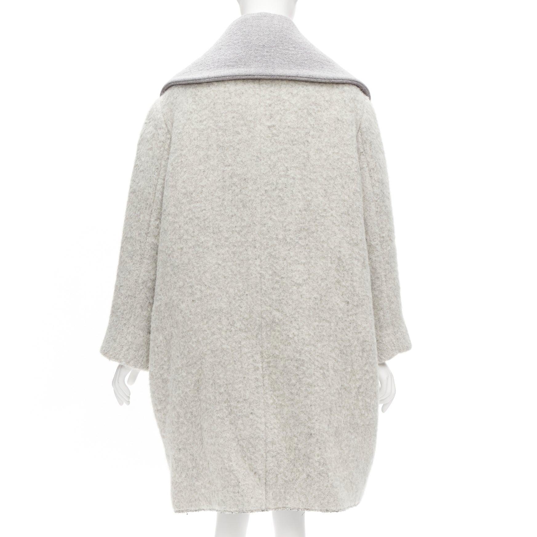 OLD CELINE Phoebe Philo 2013 Runway manteau cocon en laine alpaca grise FR38 M en vente 1