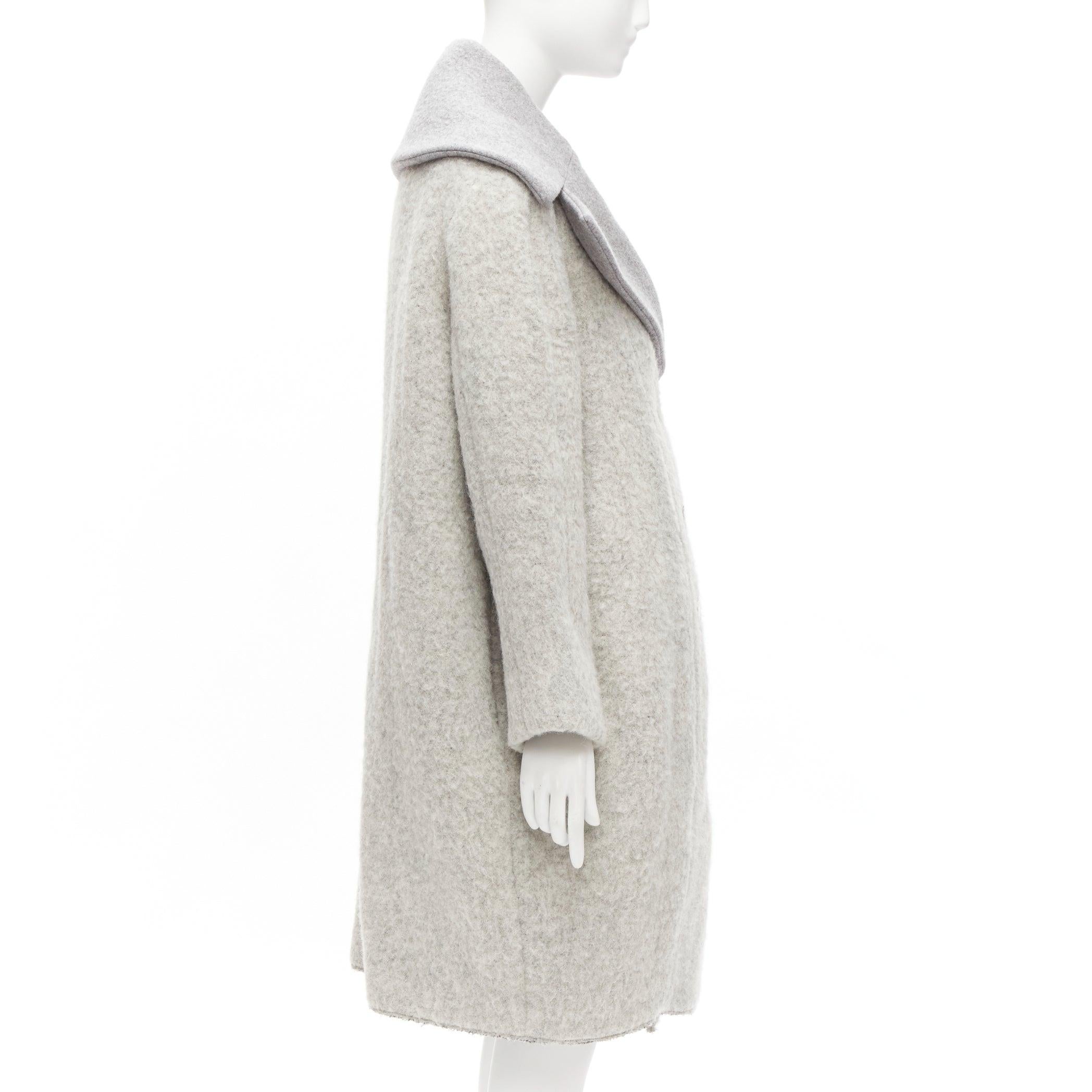 OLD CELINE Phoebe Philo 2013 Runway grey wool alpaca cocoon coat FR38 M in vendita 1