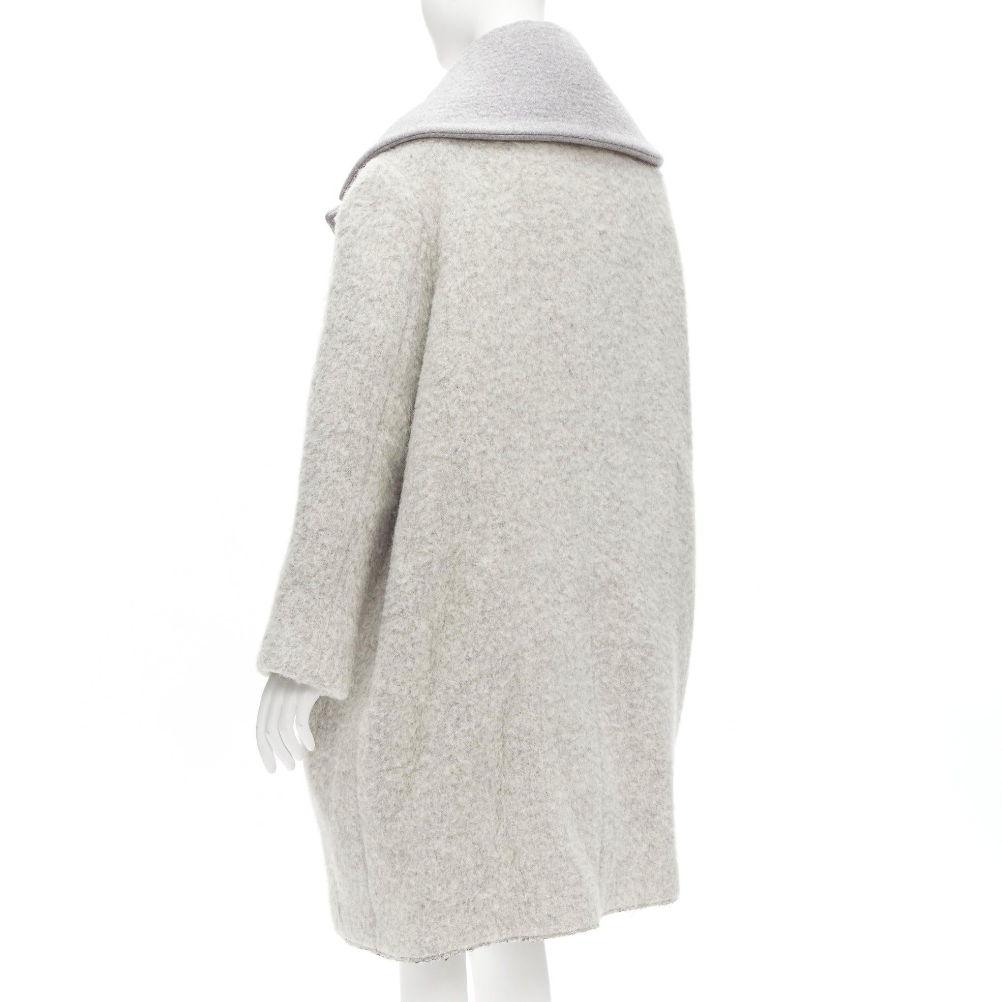 OLD CELINE Phoebe Philo 2013 Runway manteau cocon en laine alpaca grise FR38 M en vente 2