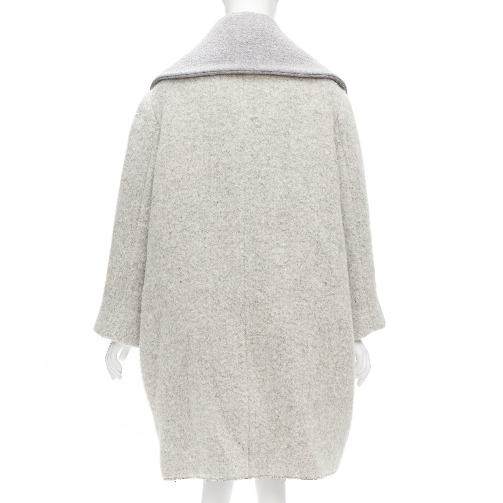 OLD CELINE Phoebe Philo 2013 Runway grey wool alpaca cocoon coat FR38 M in vendita 2
