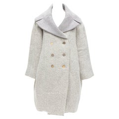 VECCHIO CELINE Phoebe Philo 2013 Cappotto in lana alpaca grigio FR38 M.