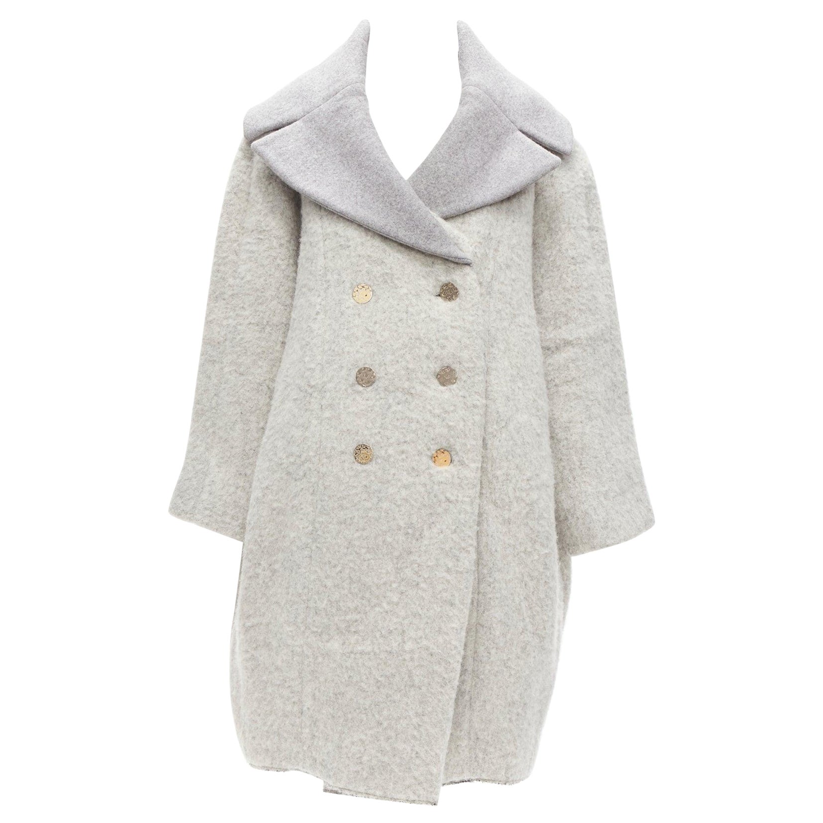 OLD CELINE Phoebe Philo 2013 Abrigo de lana de alpaca gris FR38 M