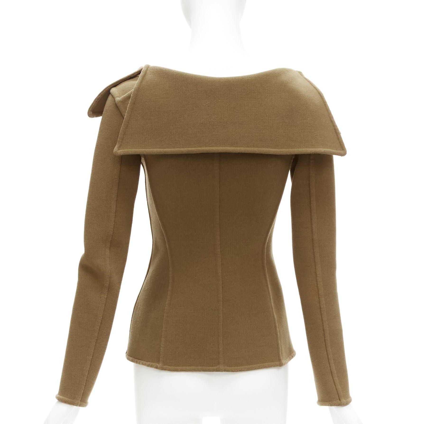 OLD CELINE Phoebe Philo 2014 Runway virgin wool foldover collar jacket FR34 XS For Sale 2