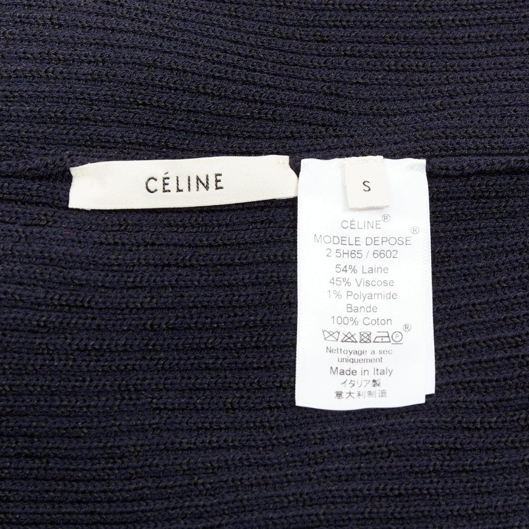 OLD CELINE Phoebe Philo 2015 navy tie back contour ribbed turtleneck sweater 3