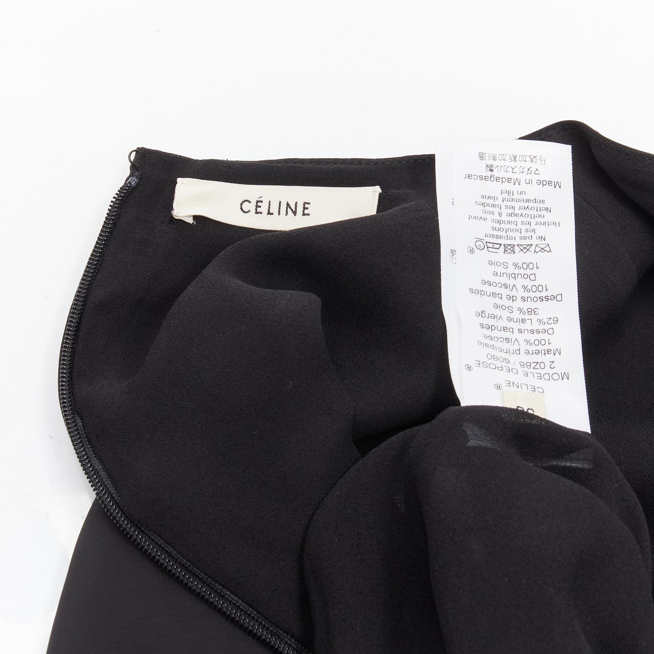 VECCHIO CELINE Phoebe Philo 2015 Top a griglia nera con bottoni dorati FR38 M. in vendita 5