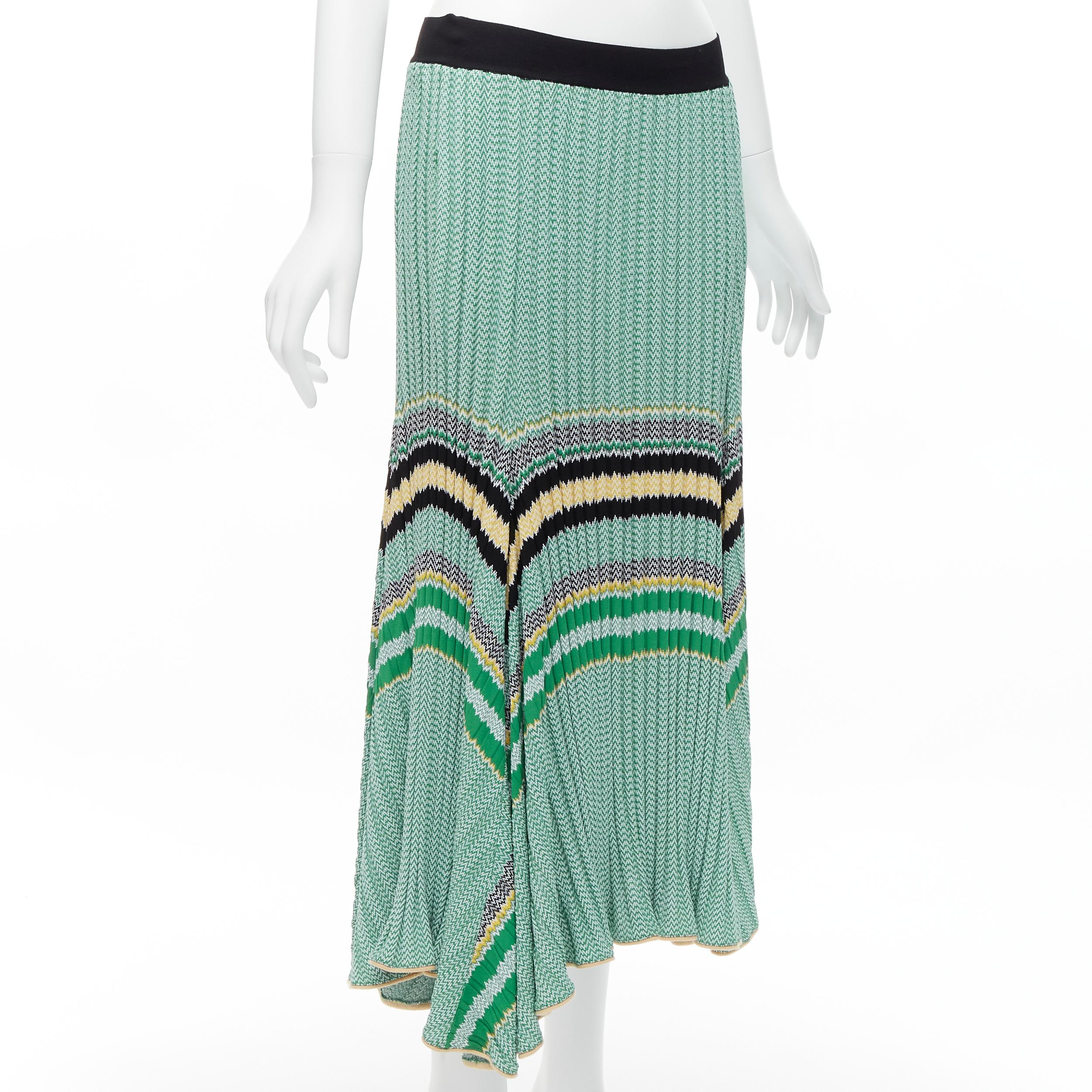 OLD CELINE Phoebe Philo 2015 Runway  varsity stripes contour ribbed midi skirt S In Excellent Condition In Hong Kong, NT