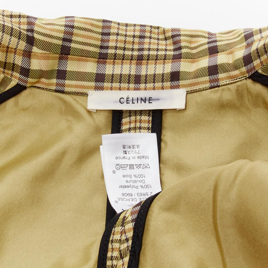 OLD CELINE Phoebe Philo 2016 Runway beige checked cinched waist jacket FR34 XS For Sale 5