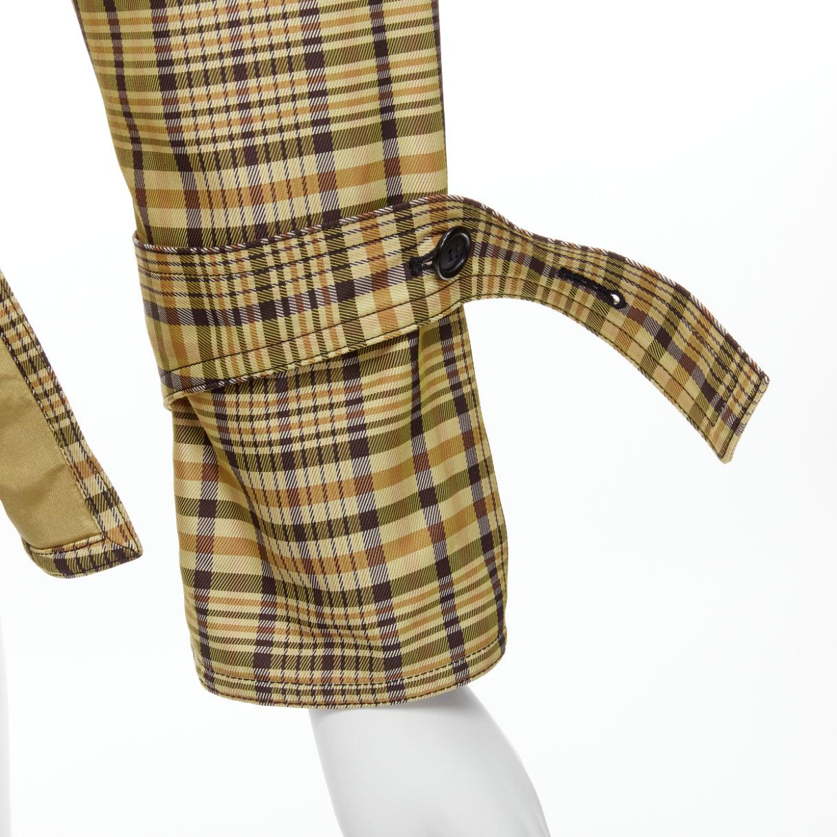 OLD CELINE Phoebe Philo 2016 Runway beige checked cinched waist jacket FR34 XS For Sale 4