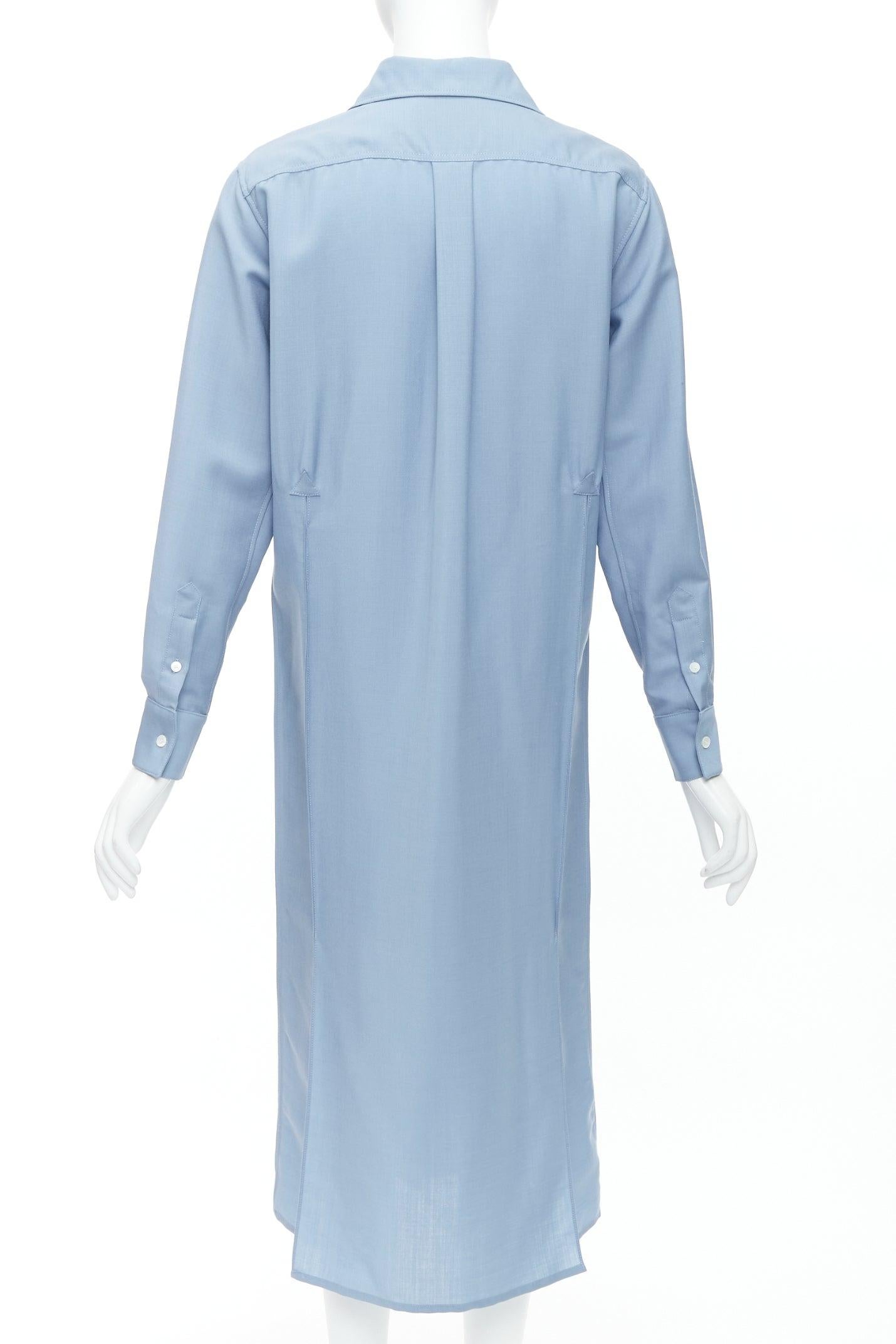 OLD CELINE Phoebe Philo 2017 blue mohair wool button down dress FR36 S 1