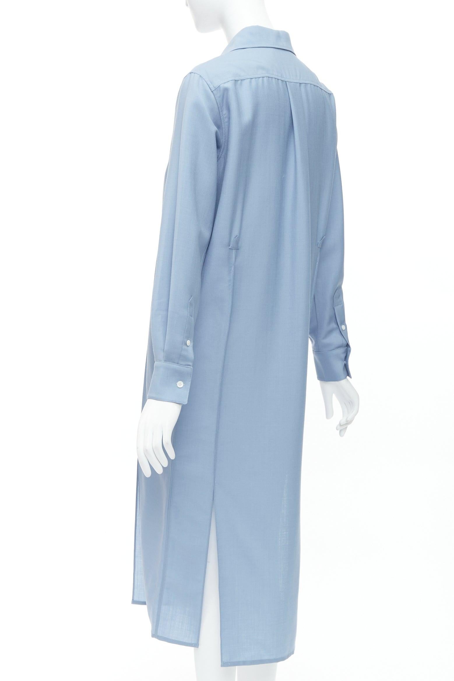 OLD CELINE Phoebe Philo 2017 blue mohair wool button down dress FR36 S 2