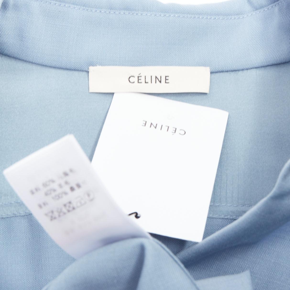 OLD CELINE Phoebe Philo 2017 blue mohair wool button down dress FR36 S 4