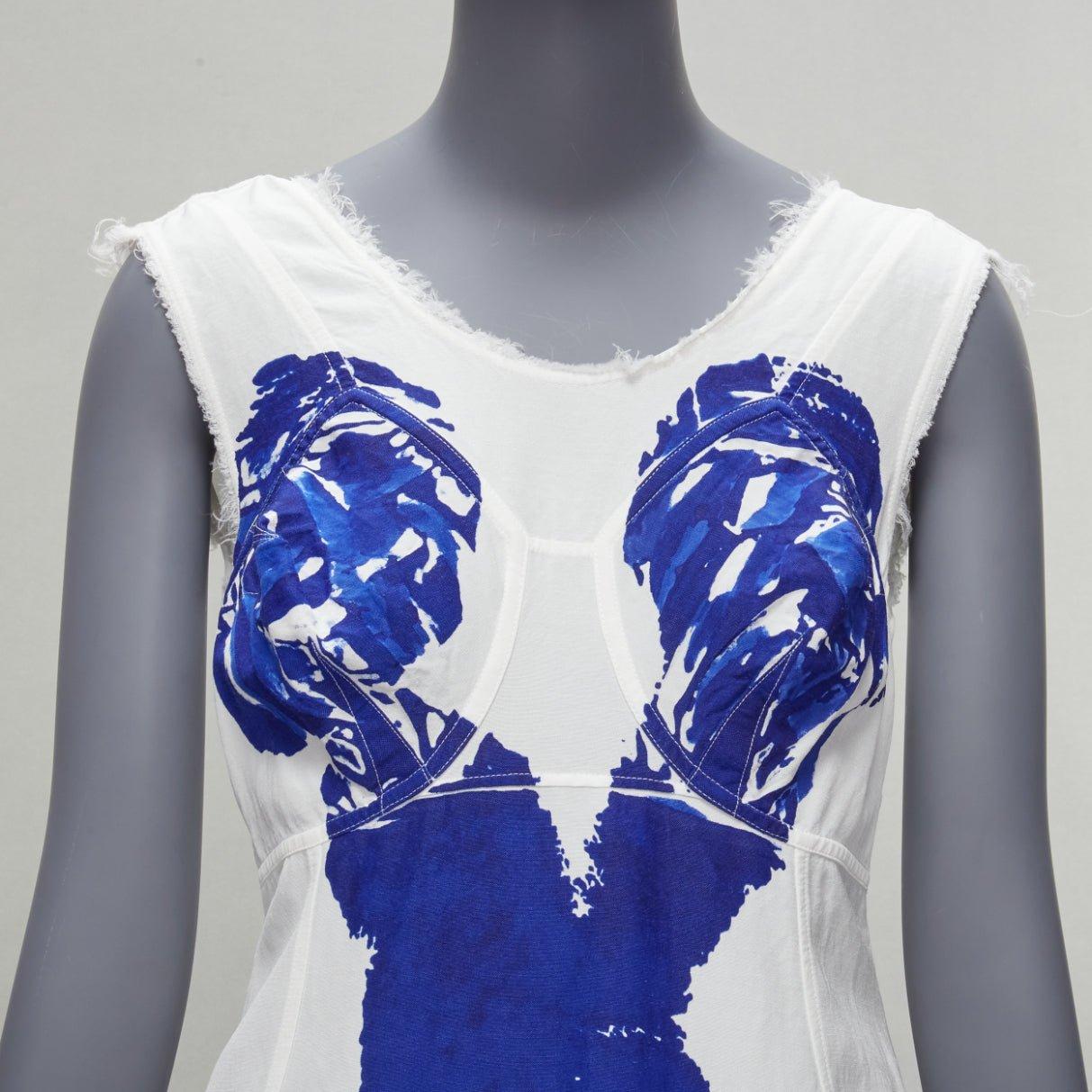 OLD CELINE Phoebe Philo défilé 2017 - Yves Klein  Robe blanche imprimée sur le corps FR34 3