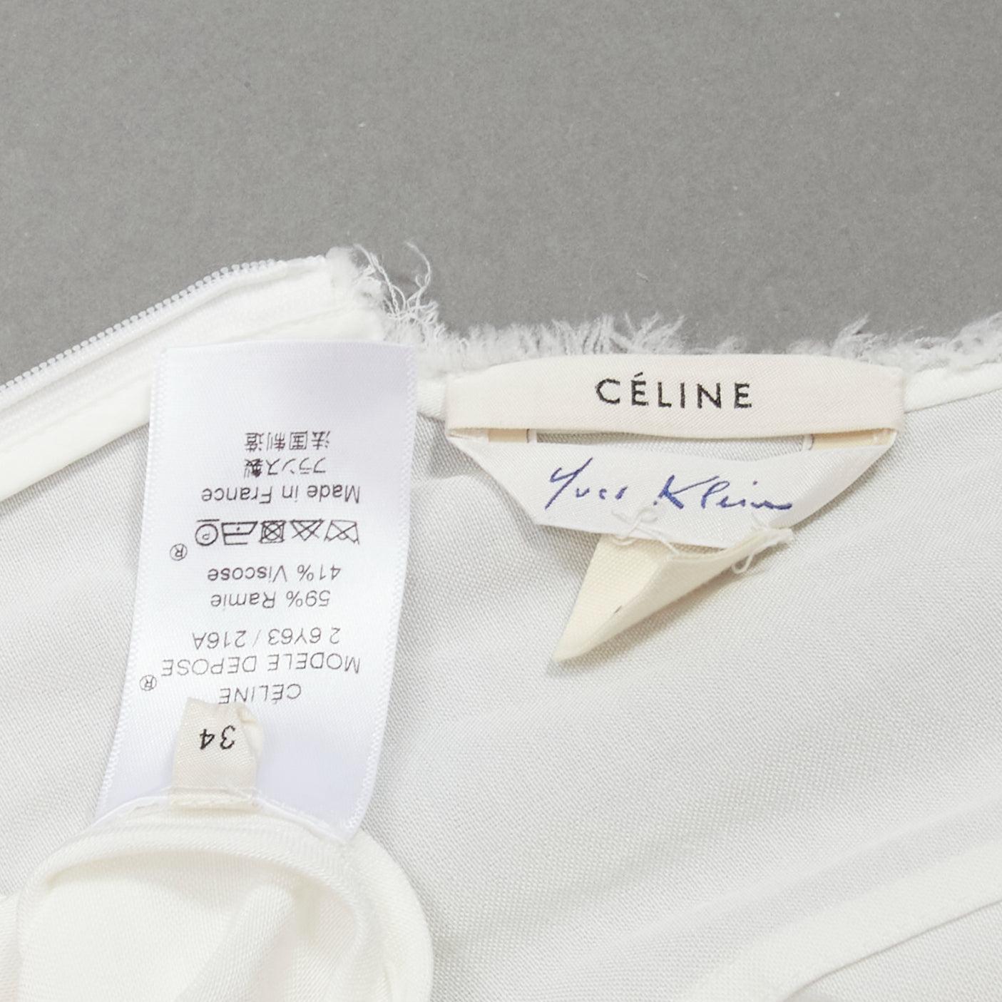 OLD CELINE Phoebe Philo défilé 2017 - Yves Klein  Robe blanche imprimée sur le corps FR34  5