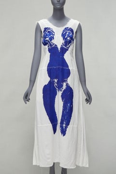 OLD CELINE Phoebe Philo 2017 Laufsteg Yves Klein Weißes Kleid mit Körperdruck FR34