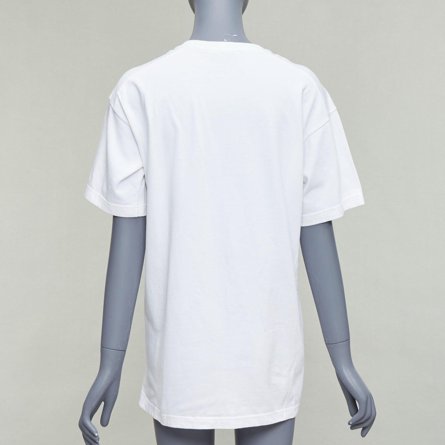 VIEILLE CELINE Phoebe Philo  2017 white cut out shoulder long tshirt top FR34 XS Pour femmes en vente