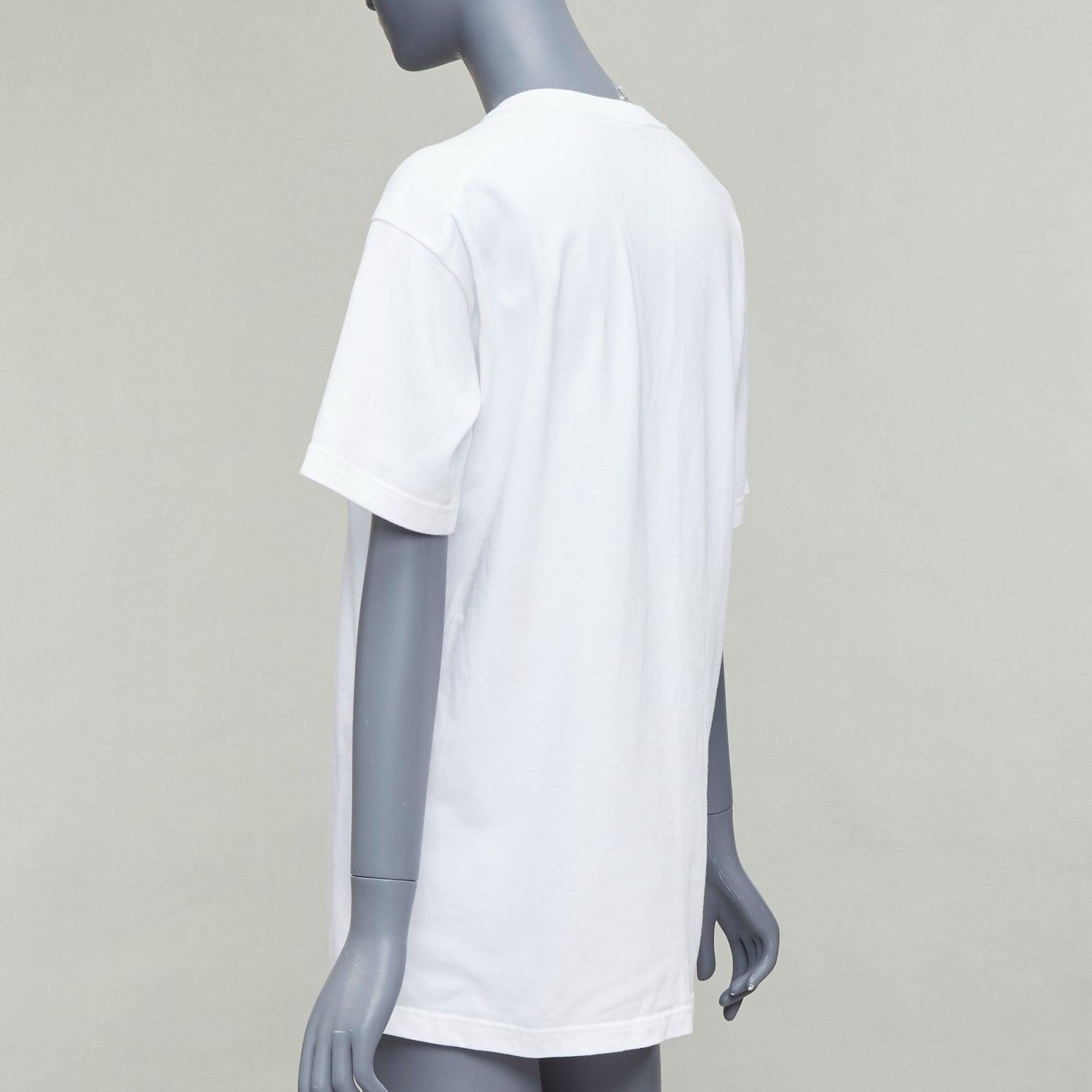 VIEILLE CELINE Phoebe Philo  2017 white cut out shoulder long tshirt top FR34 XS en vente 1