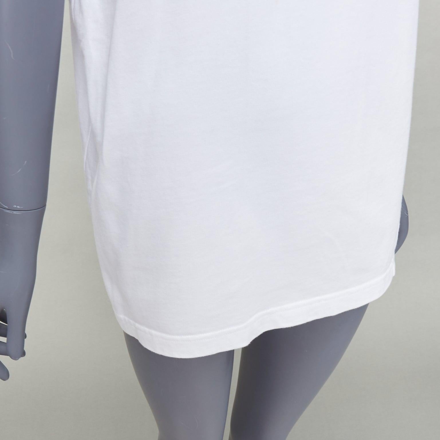 VIEILLE CELINE Phoebe Philo  2017 white cut out shoulder long tshirt top FR34 XS en vente 2