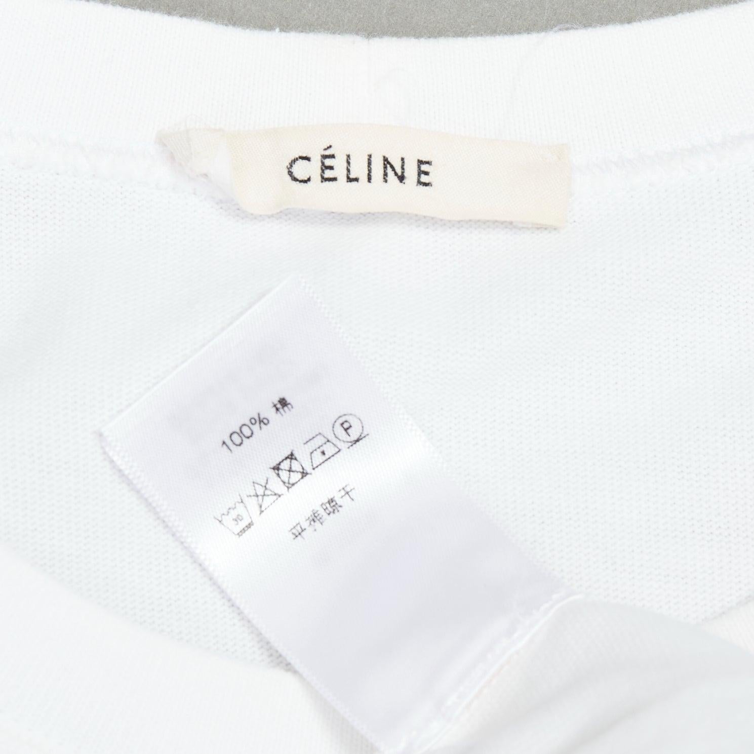 VIEILLE CELINE Phoebe Philo  2017 white cut out shoulder long tshirt top FR34 XS en vente 3
