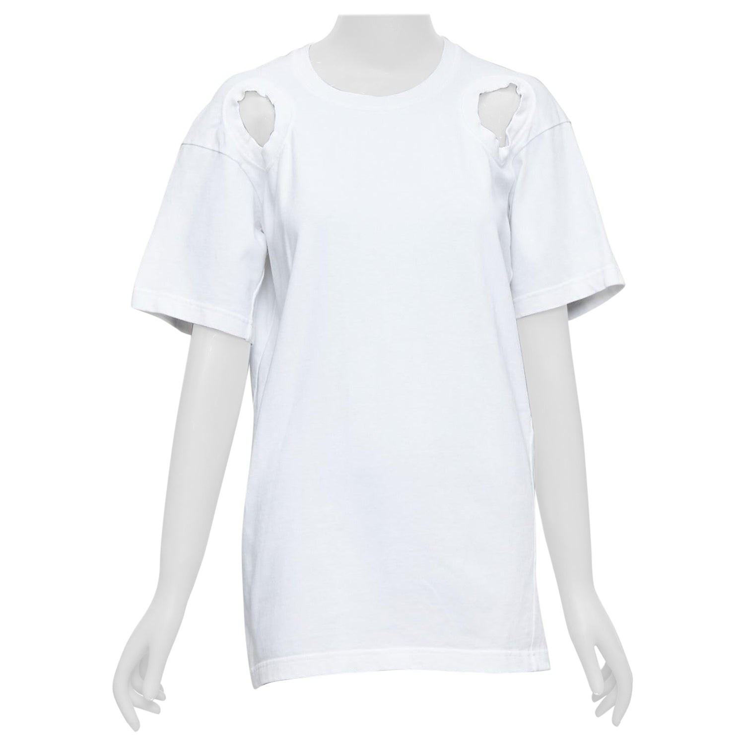 OLD CELINE Phoebe Philo  2017 weiß ausgeschnittene Schulter lange tshirt top FR34 XS