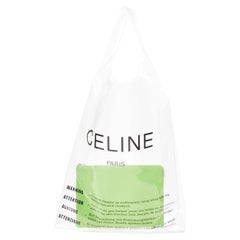 OLD CELINE Phoebe Philo 2018 Limettengrüner Reißverschlussbeutel klarer PVC Shopper Einkaufstasche