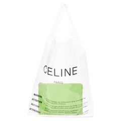 OLD CELINE Phoebe Philo 2018 Lime green zip pouch clear PVC shopper tote bag