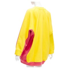OLD CELINE Phoebe Philo 2018 pink yellow contrast back oversized sweatshirt XS