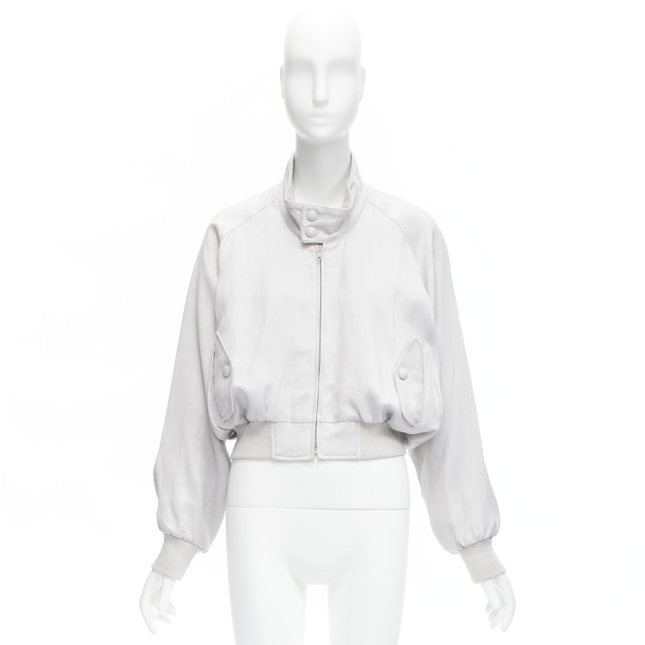 OLD CELINE Phoebe Philo 2018 Runway grey cocoon aviator bomber jacket FR38 M For Sale 5