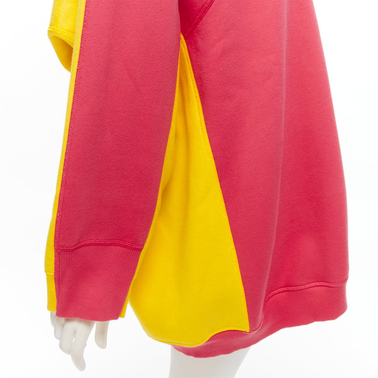 OLD CELINE Phoebe Philo 2018 yellow contrast back raglan oversized sweatshirt XS For Sale 2