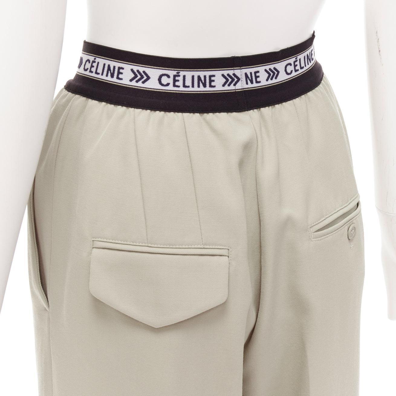 OLD CELINE Phoebe Philo beige 100% virgin wool black logo wide leg pants FR34 XS
Reference: TGAS/D01157
Brand: Celine
Designer: Phoebe Philo
Material: Virgin Wool
Color: Beige, Black
Pattern: Solid
Closure: Elasticated
Extra Details: CELINE logo