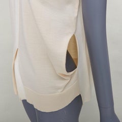 OLD CELINE Phoebe Philo Beige Wolle Kaschmir Mischung Split Saum Pullover Weste S